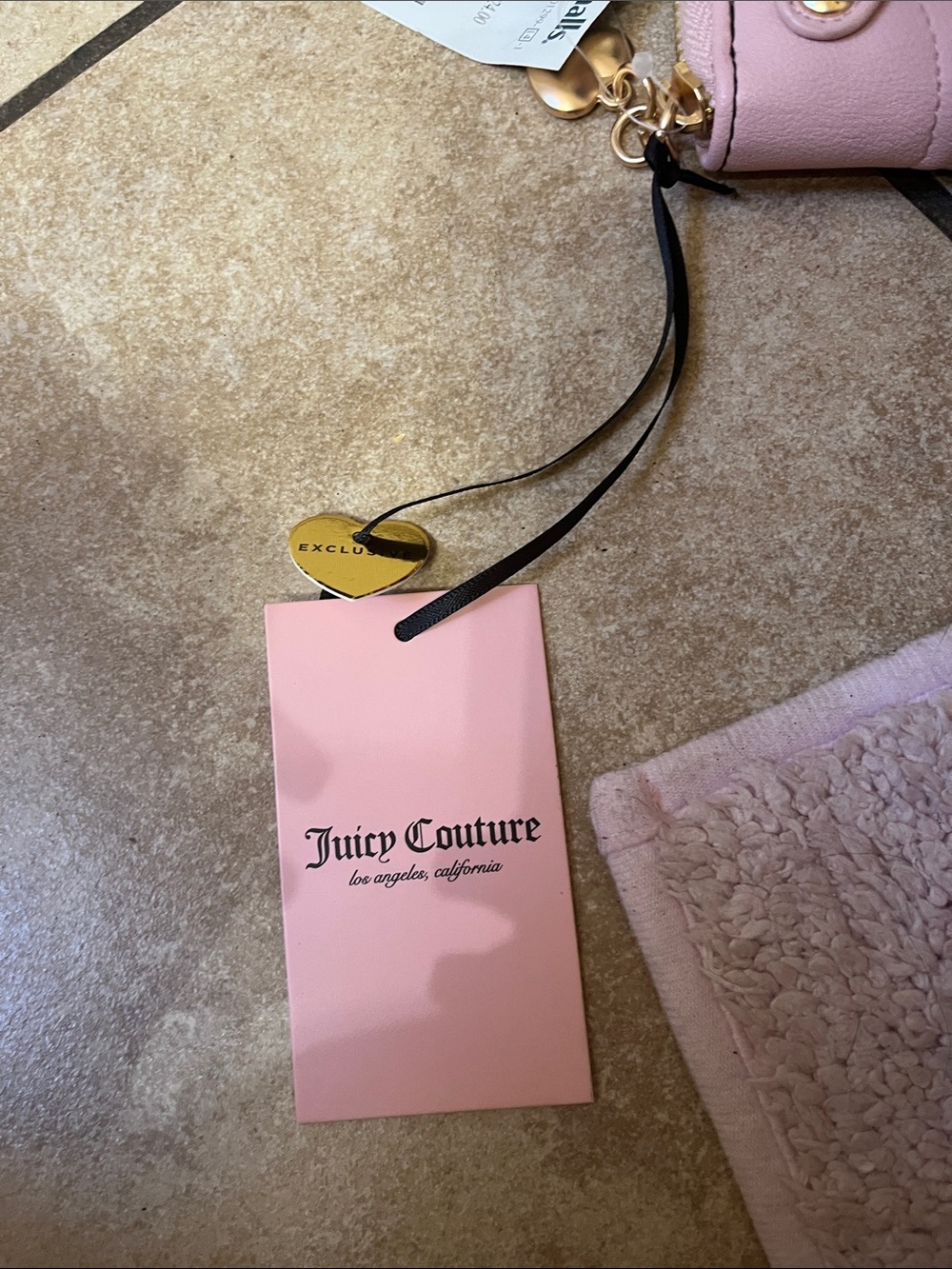 Juicy Couture Black Wallet with Pink Accents and Embroidered Crown - Picture 3 of 7